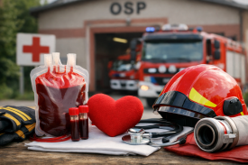 Strażacy z Jordanowa zapraszają na akcję krwiodawstwa.