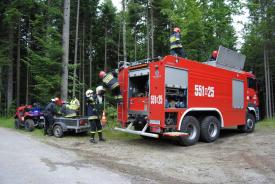Pożar lasu - ćwiczenia Straży Pożarnej