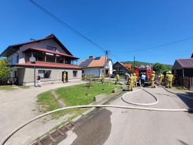 Pożar w Stryszawie - Szczegółowe działania Straży Pożarnej.