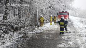 Trudne warunki pogodowe w regionie. Dwie interwencje straży pożarnej w Bieńkówce. 