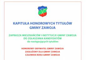 Kapituła Honorowych Tytułów gminy Zawoja - zgłoś kandydatów. 