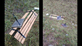 Akt wandalizmu w Makowie Podhalańskim – zniszczona nowa ławka przy firmie Fabios.