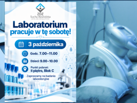 Sobotnie badania laboratoryjne w ZOZ w Suchej Beskidzkiej.