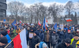 Protest przeciwko Strefie Czystego Transportu w Krakowie. 