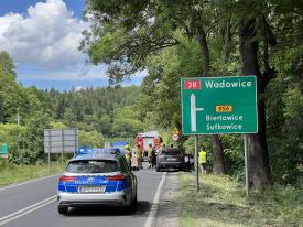Stłuczka na DK28 (Zembrzyce)