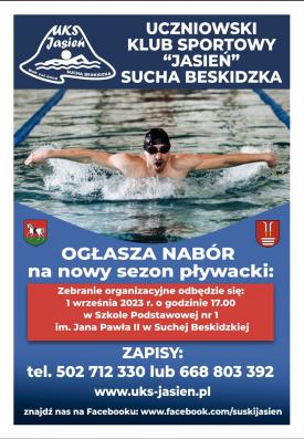 Uczniowski Klub Sportowy &quot;Jasień&quot; Sucha Beskidzka ogłasza nabór.