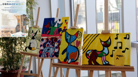 Zaproszenie na wernisaż Grupy Malarskiej „Obrazownia” w Makowskim Centrum Kultury.