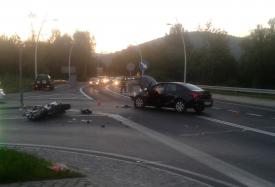 Aktualizacja: Wypadek w Suchej Beskidzkiej. Motocyklista przewieziony do szpitala