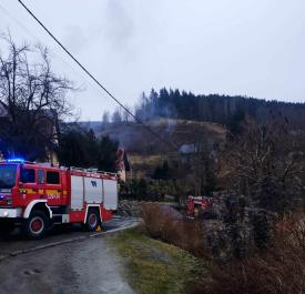 Pożar sadzy w kominie w miejscowości Stryszawa. 