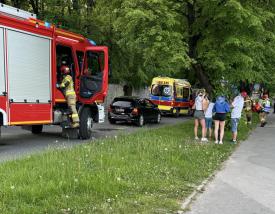 Zdarzenie drogowe - &quot;dobił&quot; do Hondy na ul. Zamkowej. 