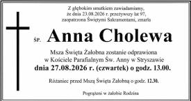 NEKROLOG - Anna Cholewa.