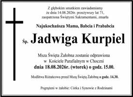 NEKROLOG - Jadwiga Kurpiel.