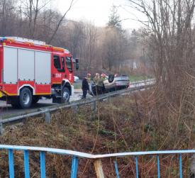 Wypadek samochodowy w Tarnawie Dolnej. 