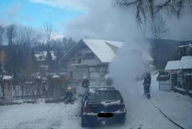 Bystra Podhalańska: Pożar samochodu