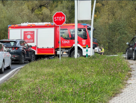 Sucha Beskidzka. Zdarzenie z udziałem dwóch samochodów na DK28.