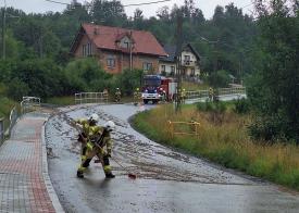 Lokalne podtopienia - interwencje strażaków.